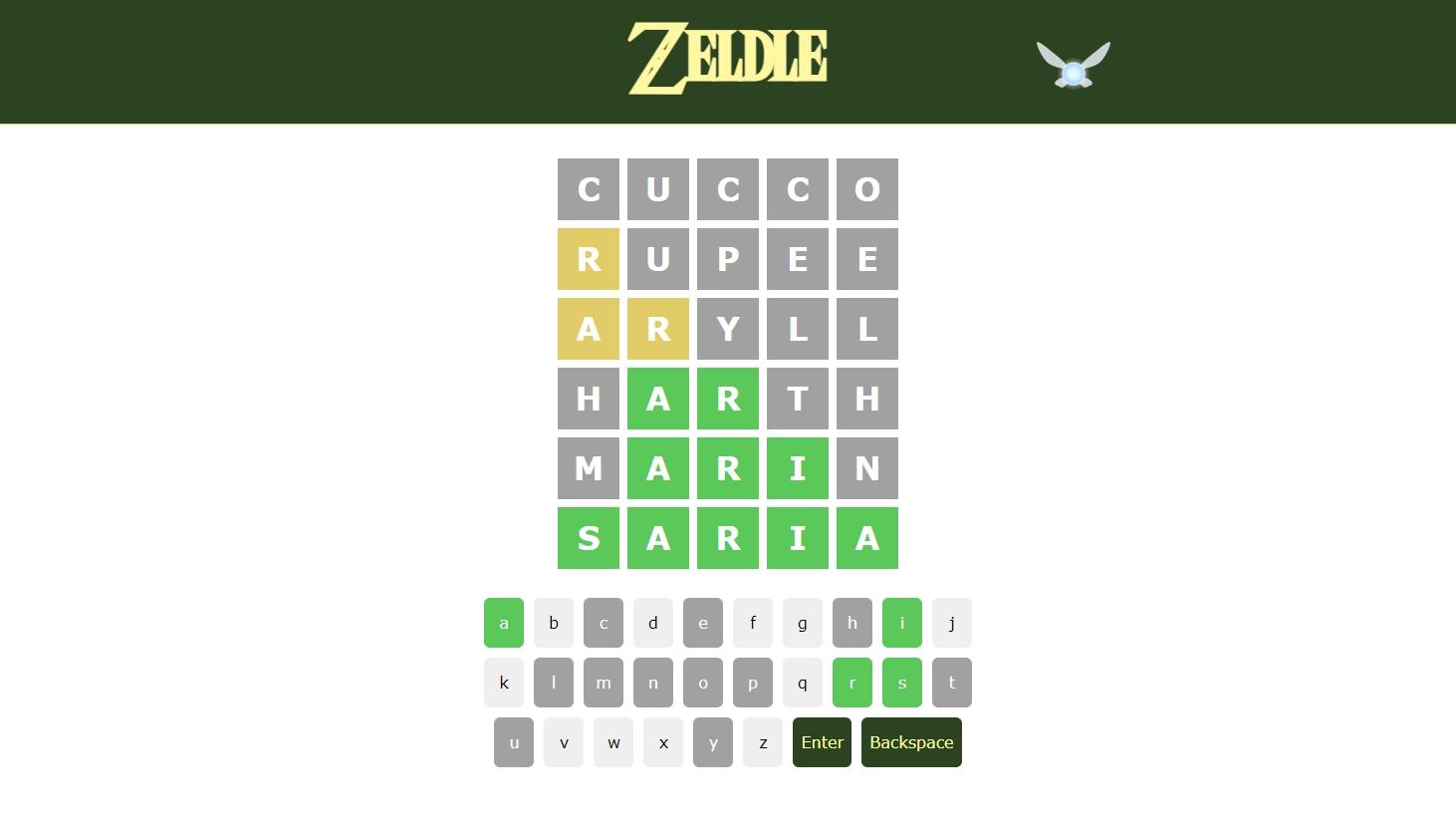 A screenshot of the Zeldle project.